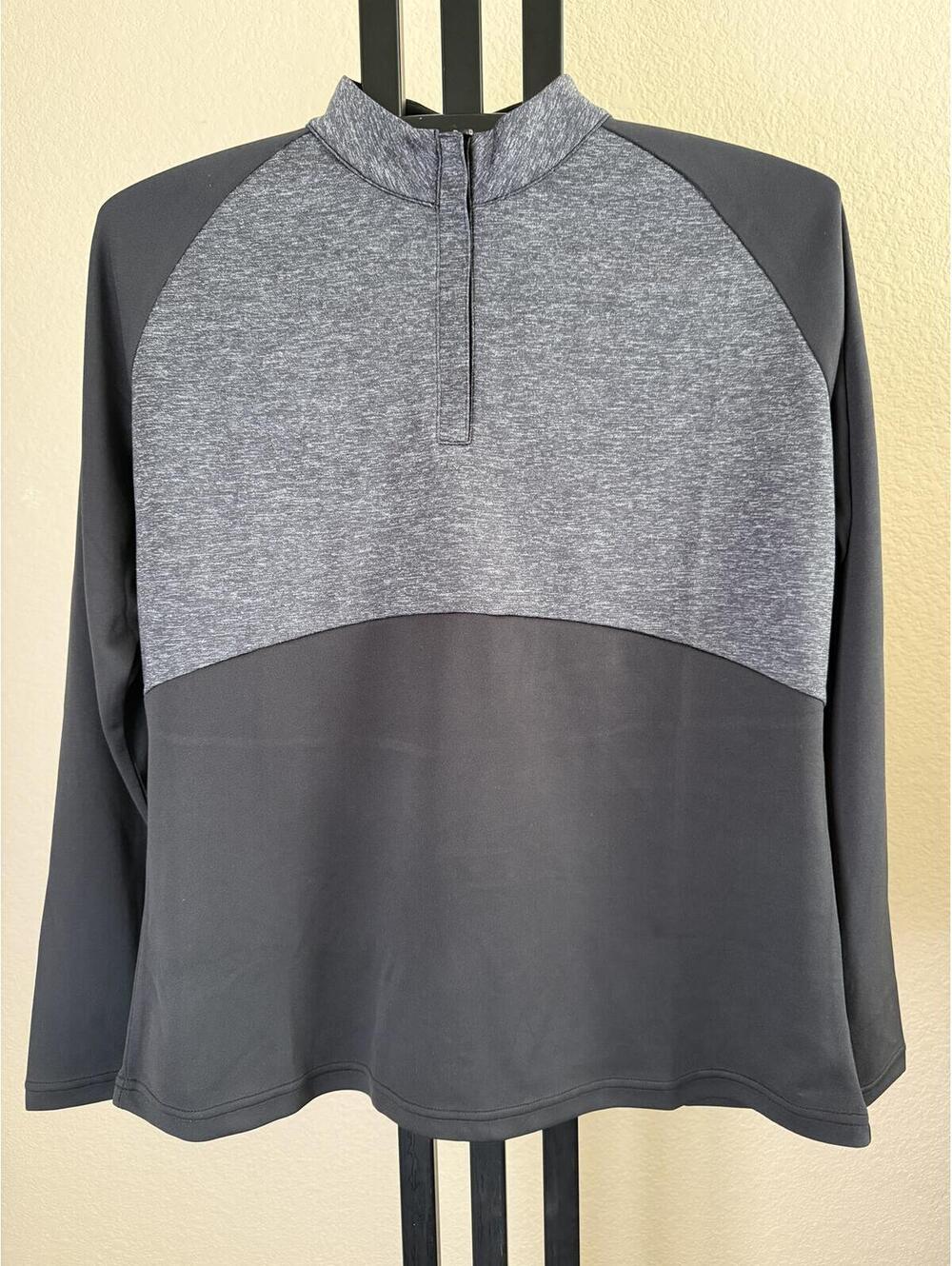 FootJoy Womens Half Zip Pullover Golf Performance Mid Layer Gray Navy NWT Sz L